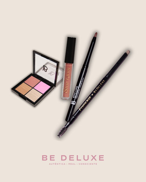 Kit de maquillaje de rostro, labios y cejas