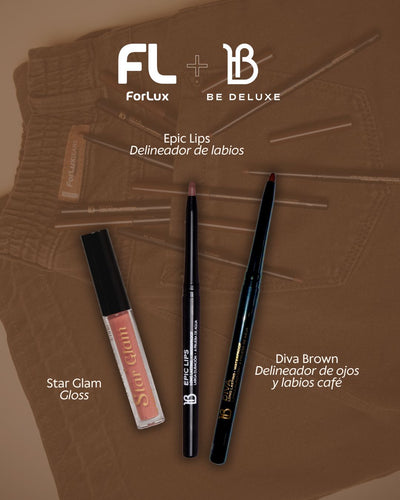 Kit ojos y labios Be Deluxe + Forlux — post en Instagram