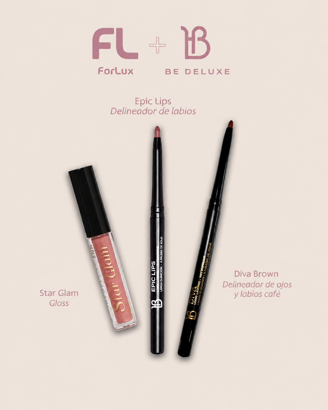 BE DELUXE + FORLUX | Kit ojos y labios